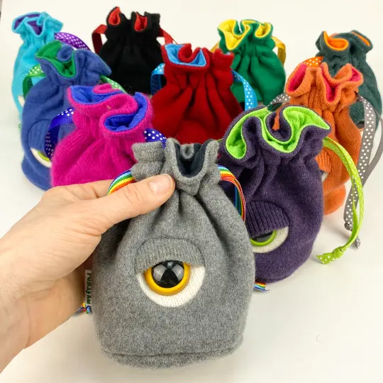 custom MADE-TO-ORDER cyclops drawstring dice bag for role playing games