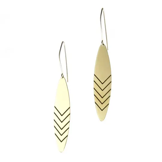 Recast Geometric Leaf Drop earrings