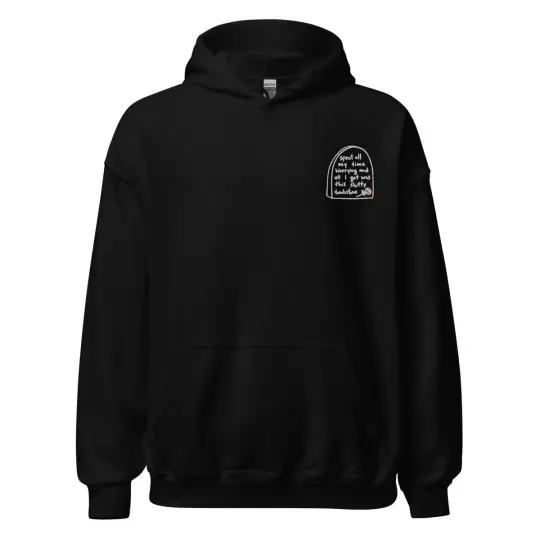 Worry Tombstone Embroidered Hoodie