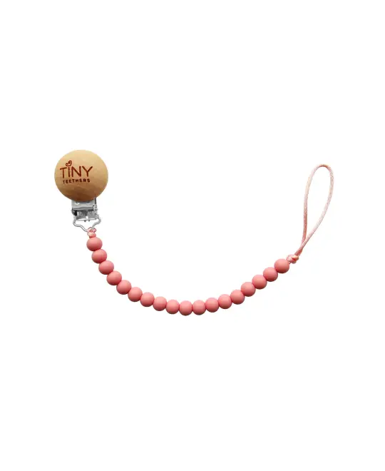 Tiny Teethers Designs Baby Boys and Baby Girls Silicone Pacifier Clip, Rose