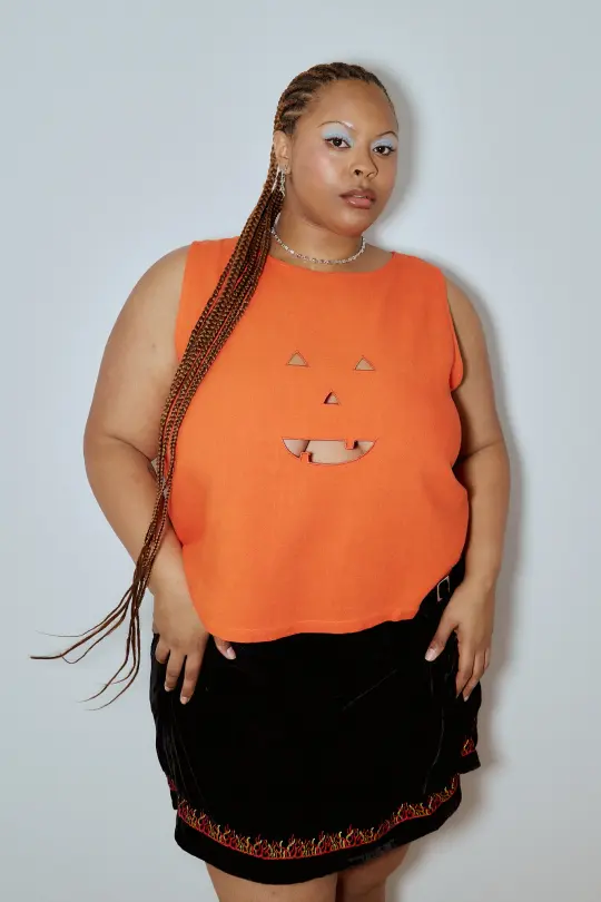 Jack O' Lantern Shift Tank Soft Linen