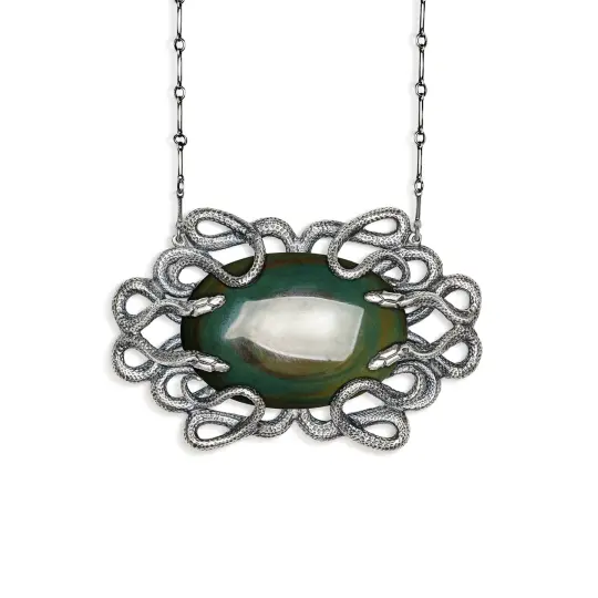 Medusa's Jewel. Rainbow Obsidian Necklace.