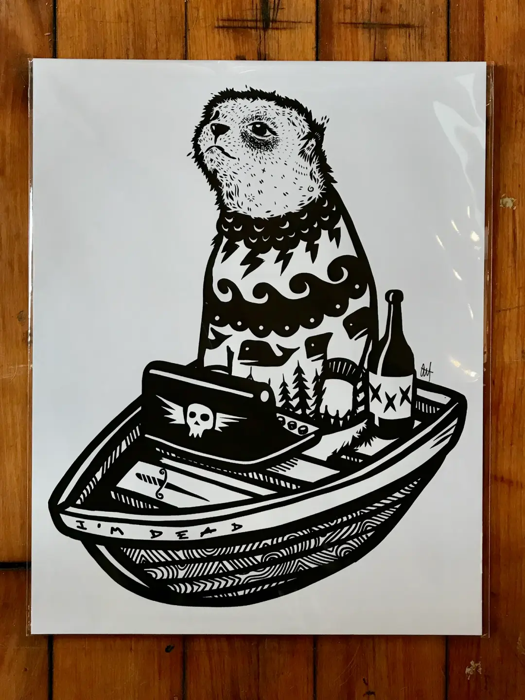 The Writer, Screen Print on Card Stock