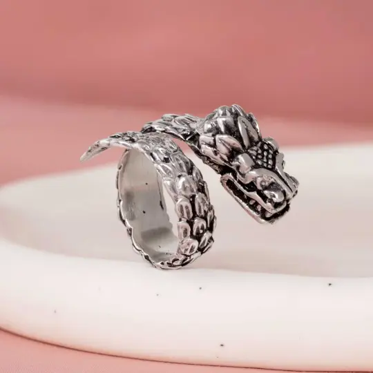Sterling Silver Quetzalcoatl Ring