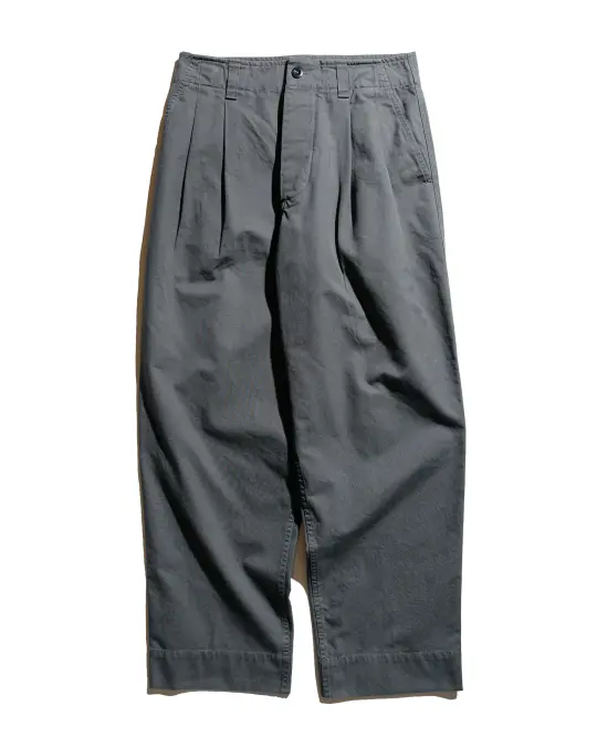 MHL Stitch Pleat Trouser Compact Cotton Canvas Charcoal