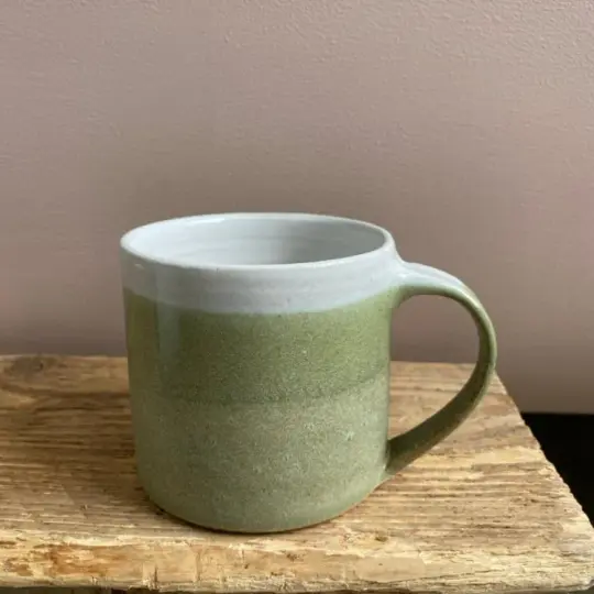 Tall Mug - White & Green
