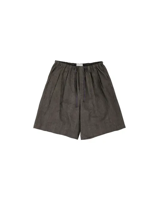 Amomento Linen Drawstring Shorts Brown