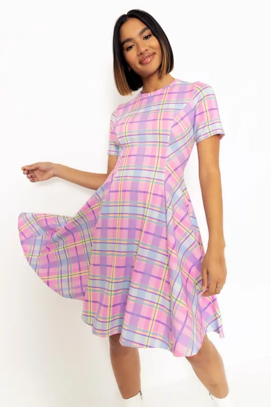 Tartan Candy Longline Evil Tee Dress