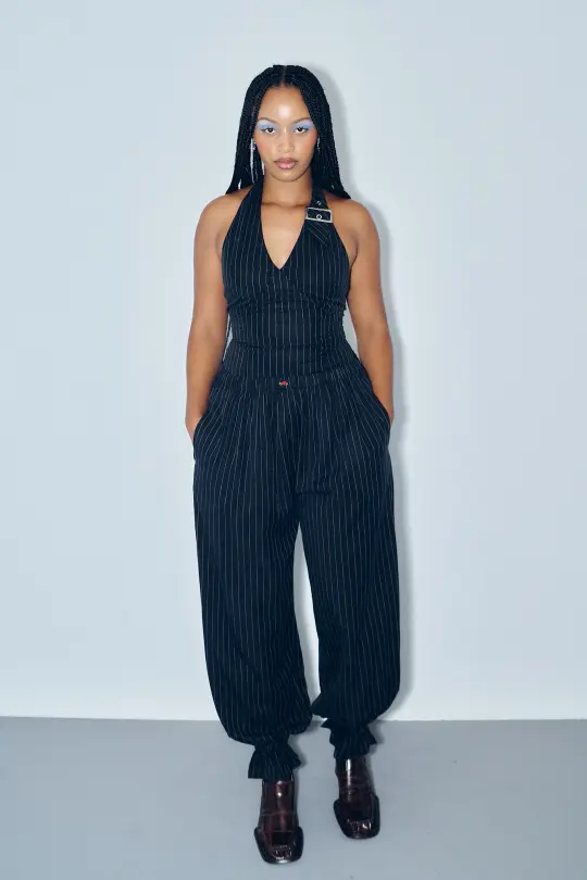 Long Bloomers Tencel Stripe Black