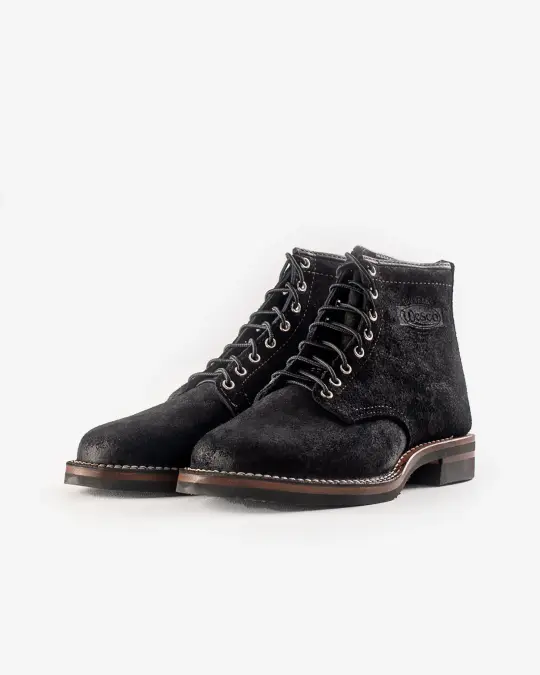 Iron Heart Int'l x Wesco® - 7" Rough-Out Boot - Black. The "Foot Patrol"