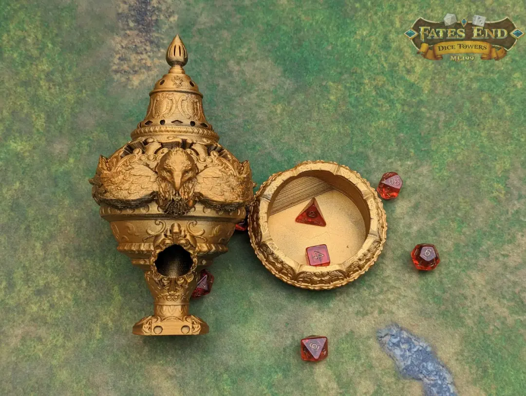 Cleric Owl Dice Tower by Furhaven - Fate's End Collection - Channel Wisdom and Mystique with Every Divine Toss.