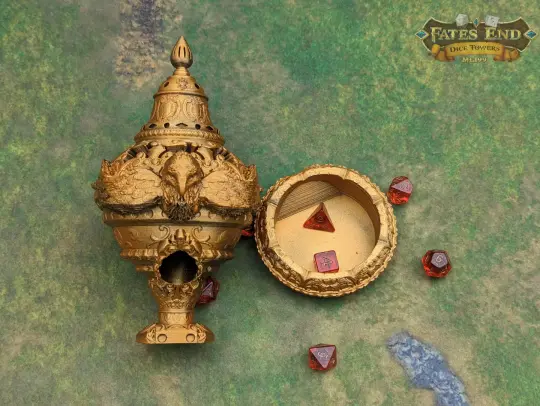 Cleric Owl Dice Tower by Furhaven - Fate's End Collection - Channel Wisdom and Mystique with Every Divine Toss.