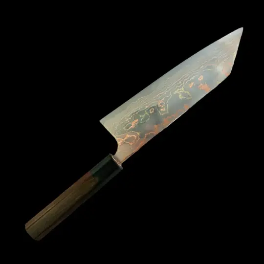 Takeshi Saji Blue #2 Rainbow Damascus Bunka 180mm