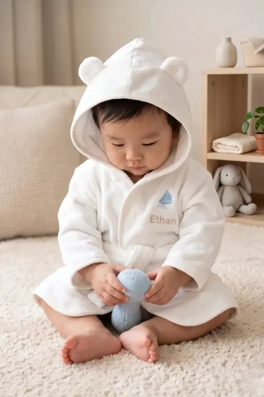 Bear Bathrobe - White