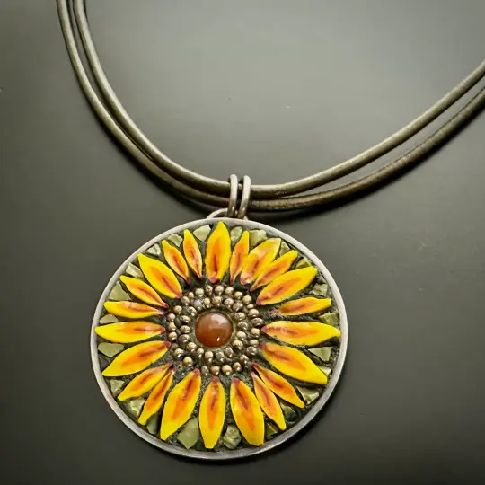 Sunflower on Leather