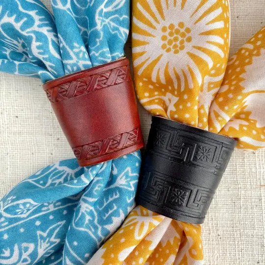 Hand-Stamped Bandana Slide