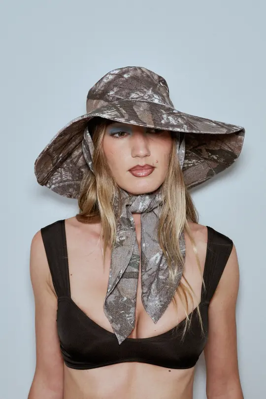 Cotton Beach Hat Forest Camo
