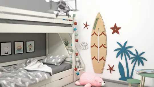 Surfboard - Wooden Height Chart | Growth Chart