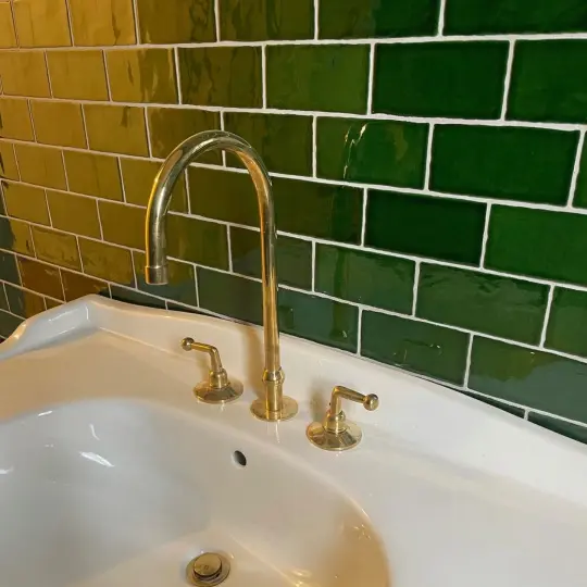Unlacquered Brass Bathroom Sink faucet