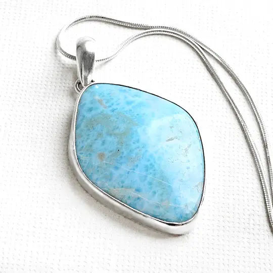 Unique Natural Larimar Pendant