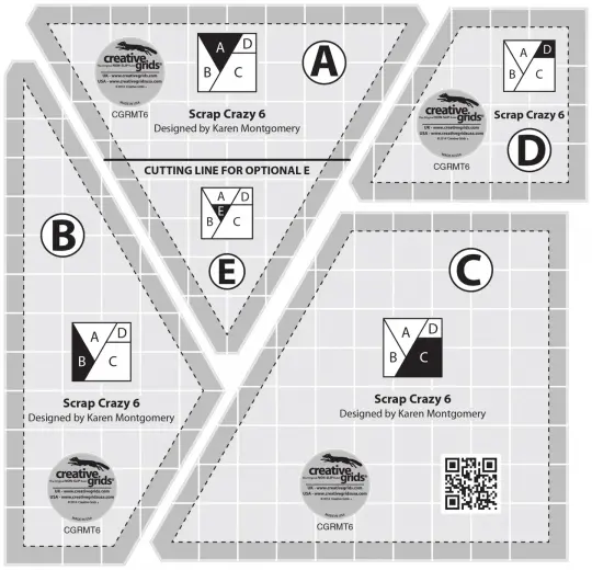 Creative Grids-Scrap Crazy (6" or 8") Templates