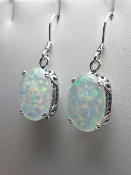 Opal Earrings, Vintage Edwardian Jewelry #E70