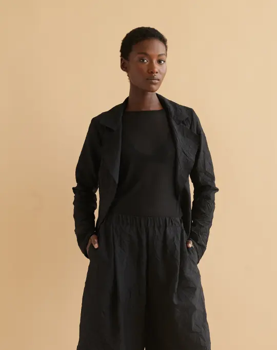 Two Penny jacket in black crinkle