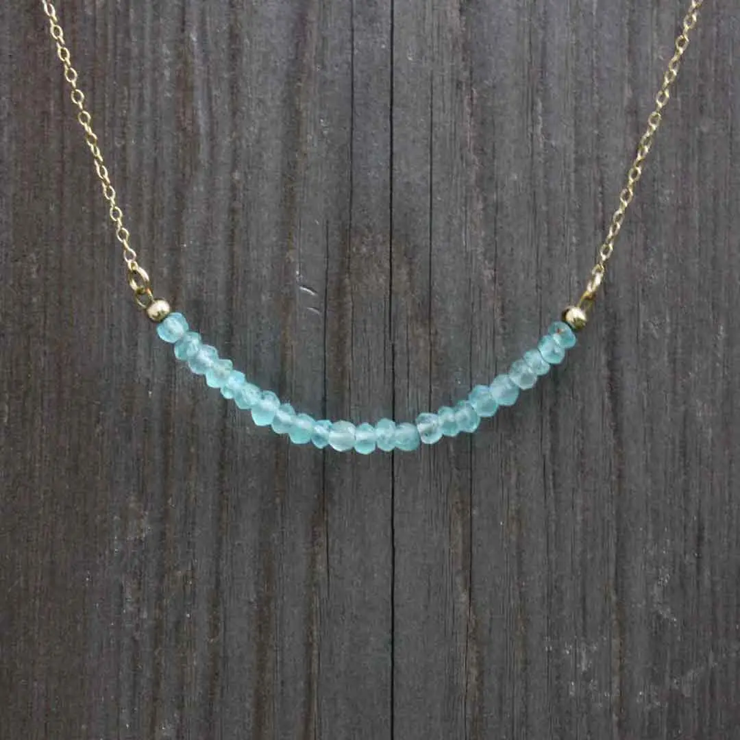 Aquamarine Gemstone Bead Necklace