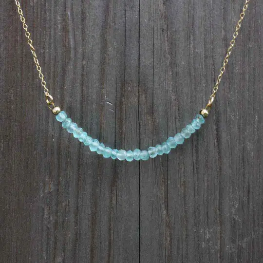 Aquamarine Gemstone Bead Necklace