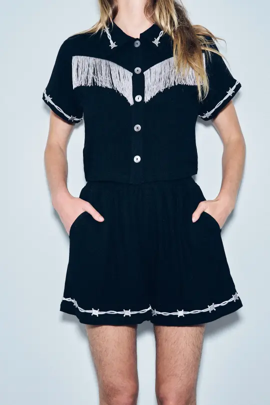 Pammy Soft Linen Shorts Black