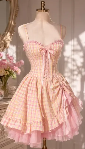 Striped Tiered Cute Women's Homecoming Dress Pink Corset Short Prom Dress Birthday Dress RS2444