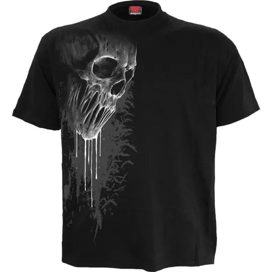 BAT CURSE Front Print T-Shirt Black - Gothic Fashion
