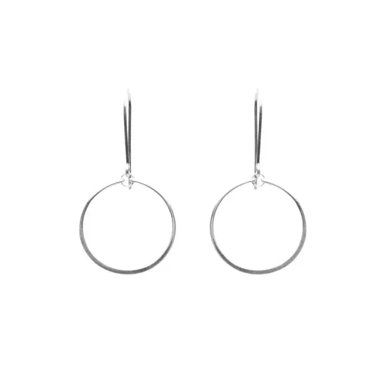 Single Circle Earrings in Silver