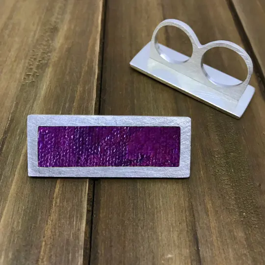 Painted Frame Two Finger Rings