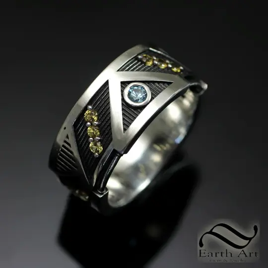 Rumble BumbleBee Band - Sterling and Sapphire