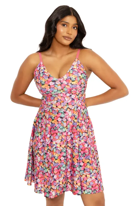 Candy Hearts Longline Strappy Dress