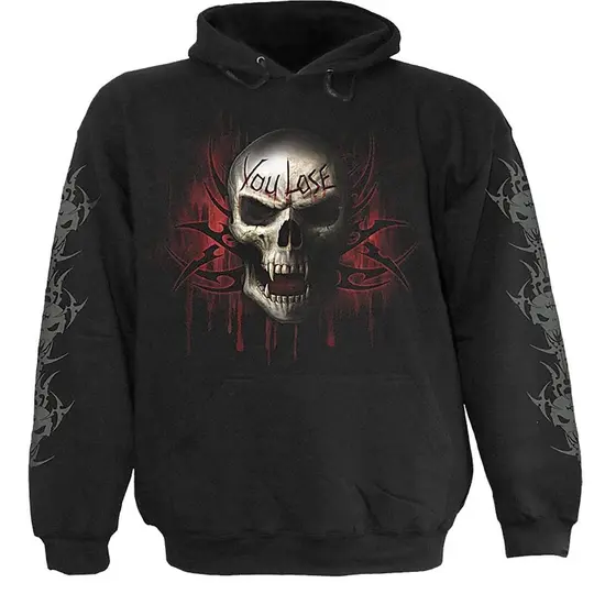 GAME OVER Hoody Black - Top Quality Cotton Fleece