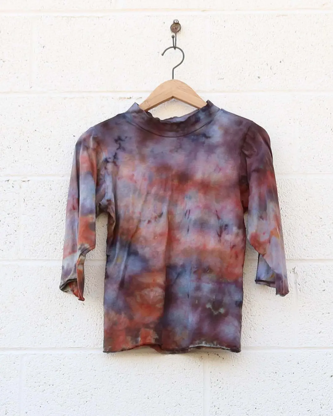 OOAK - Mock Simplicity Cropped Shirt  / XS / Tissue / Ice Dye (332)