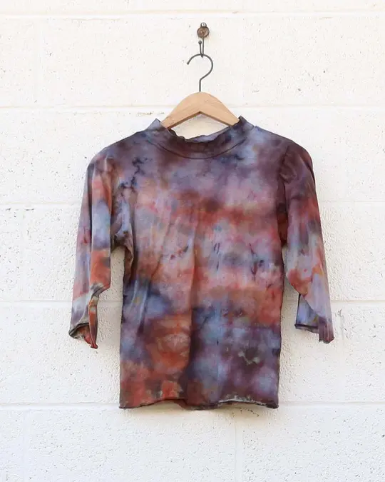 OOAK - Mock Simplicity Cropped Shirt  / XS / Tissue / Ice Dye (332)