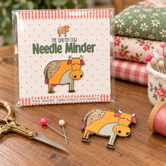 Quilted Cow-Cow Needle Minder
