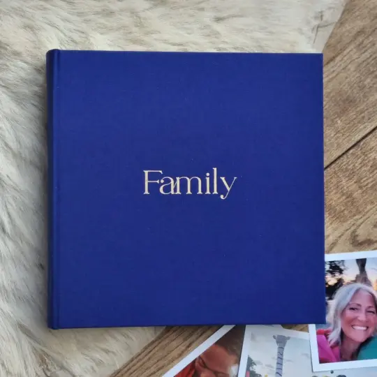 Indigo Blue Family Photo Album – ‘Family’ in Gold Foil