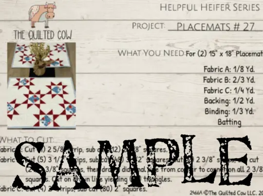 Helpful Heifer Placemats #27