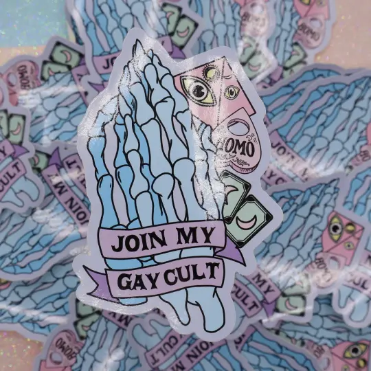 Join My Gay Cult Large Vinyl Sticker