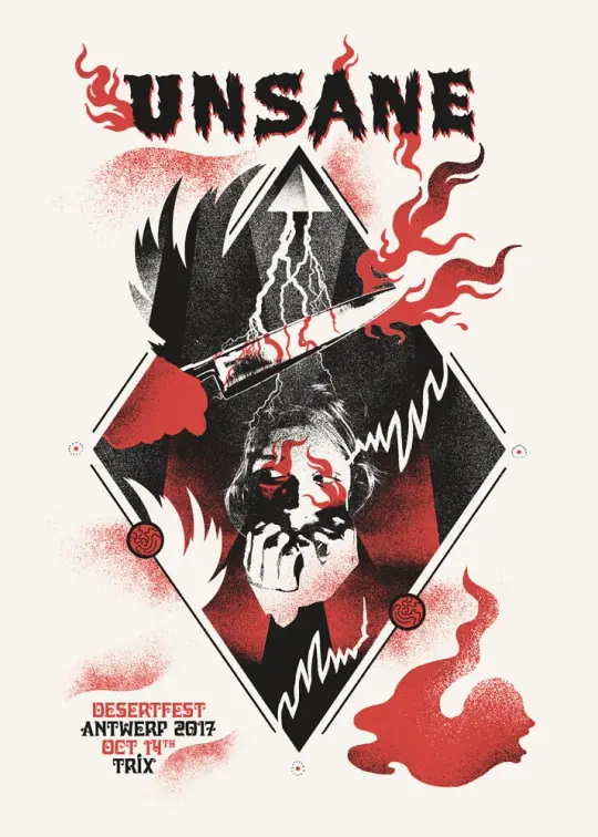 UNSANE (Desertfest Antwerp 2017) screenprinted poster