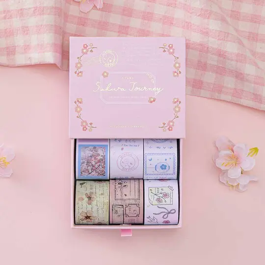 Tsuki ‘Sakura Journey’ Vintage Journal Washi Tape Set ☾