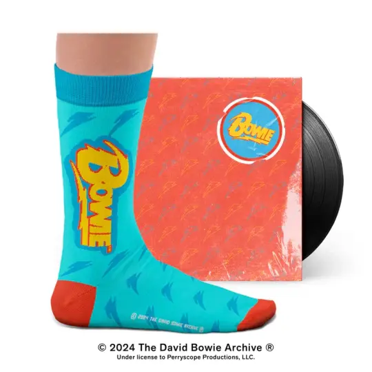 David Bowie Lightning Blue Socks