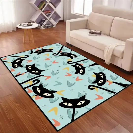 Atomic Cat Floor Rug