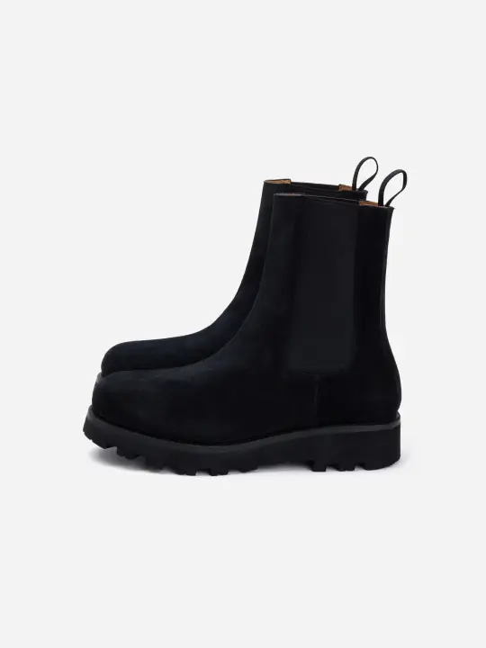 Lug Chelsea Boot ~ Black Suede