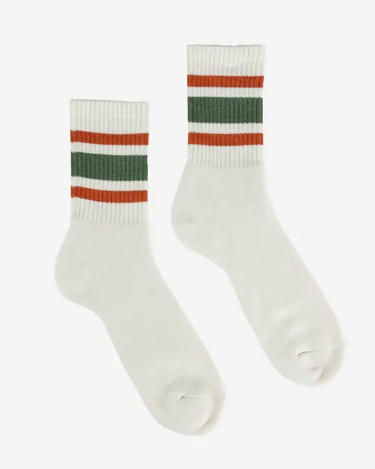 Decka 80s Skater Socks - Short Length - Green