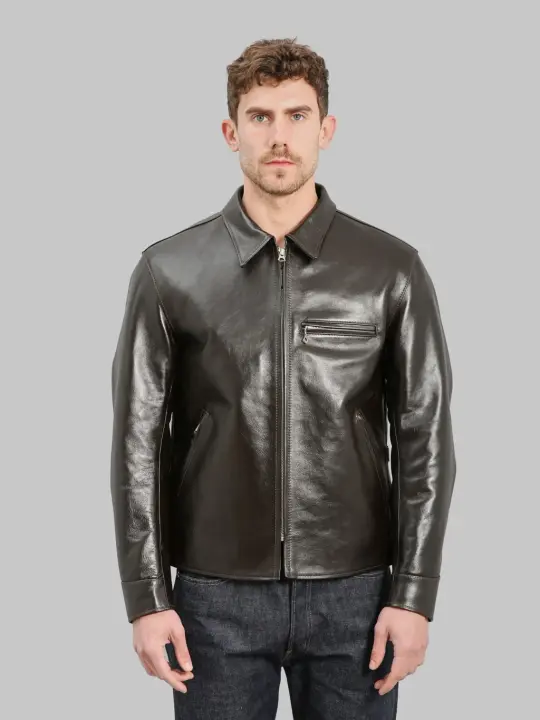 The Flat Head FN-LJ-HS005 Horsehide Single Rider's Jacket Seal Brown